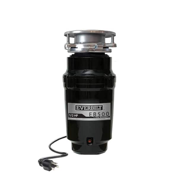 Everbilt 1/2 HP Standard Continuous Feed Garbage Disposal with Stainless Steel Sink Flange and Attached Power Cord