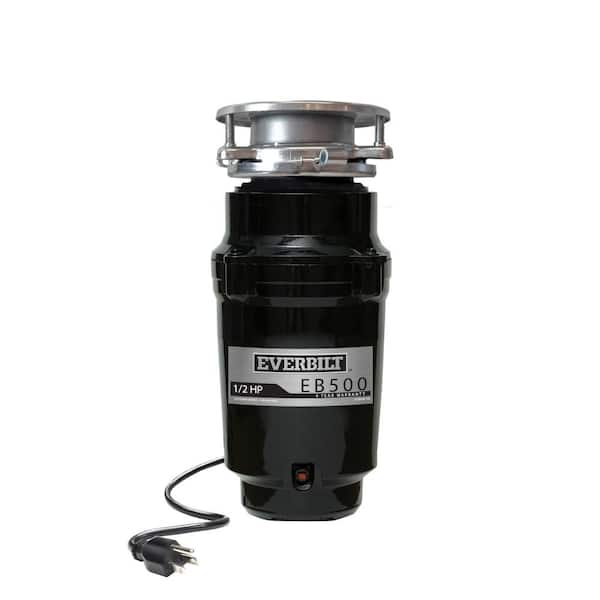 Photo 1 of 1/2 HP Standard Continuous Feed Garbage Disposal with Stainless Steel Sink Flange and Attached Power Cord