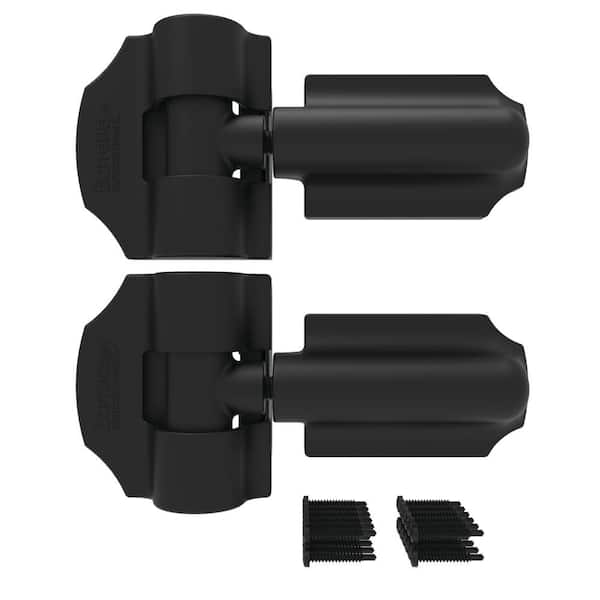 Barrette Outdoor Living 8.937 in. x 5 in. Heavy Duty Black Contemporary Gate Hinge (2-Pack)