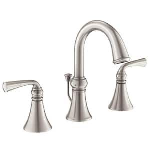 Wetherly 8 in. Widespread Double Handle High-Arc Bathroom Faucet in Spot Resist Brushed Nickel (Valve Included)
