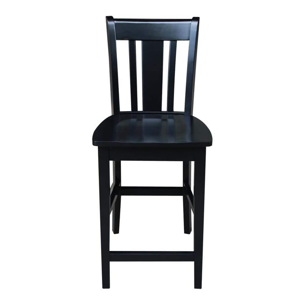 San Remo Solid Wood 24" Black Counter Height Stool
