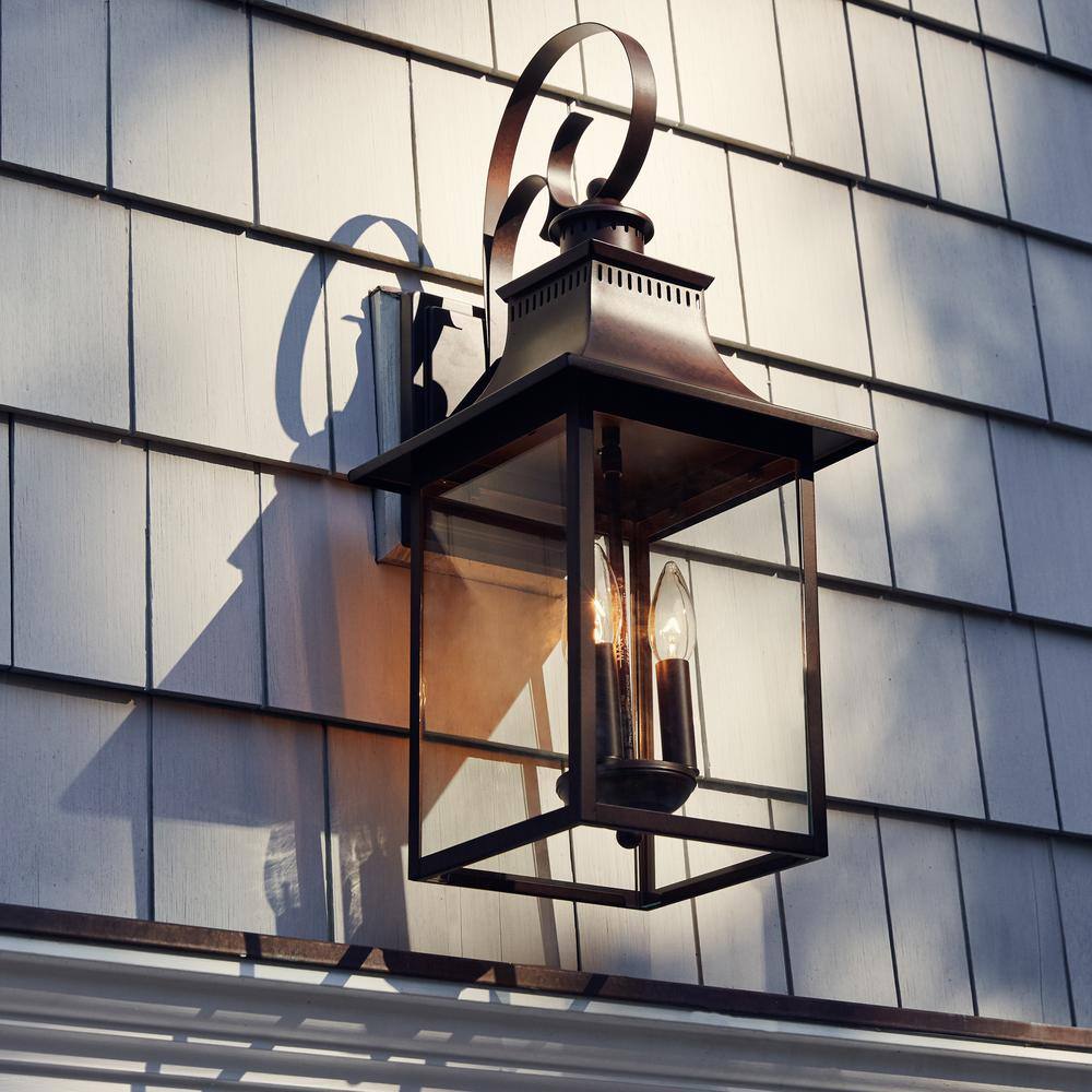 Chancellor Copper Bronze 19" Outdoor Wall Lantern with Clear Glass