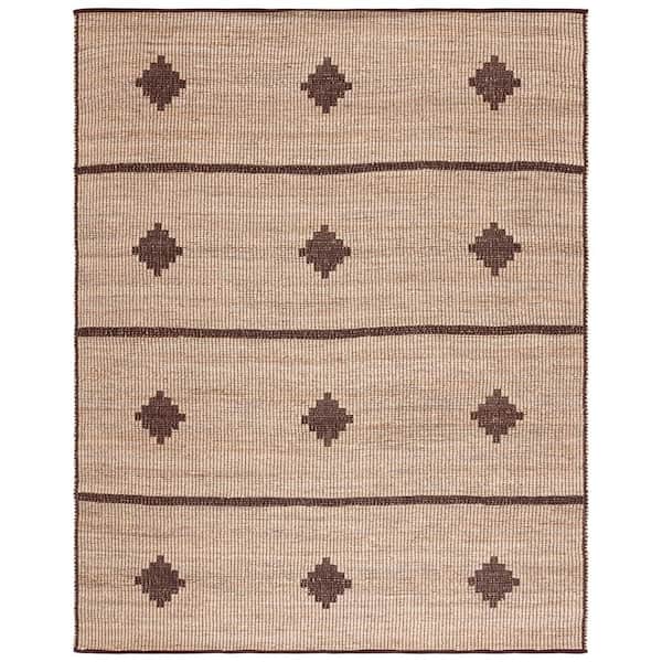 SAFAVIEH Natural Fiber Beige/Brown 8 ft. x 10 ft. Diamond Striped Area Rug