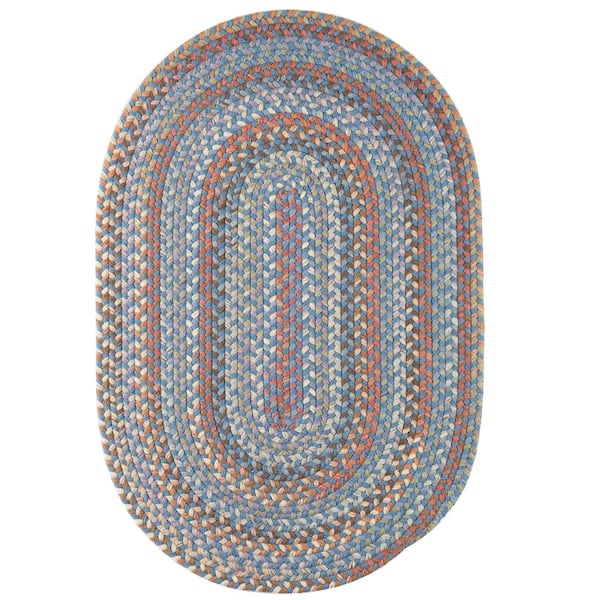 Greenwich Bluestone Multi 2 ft. x 4 ft. Oval Indoor Braided Area Rug