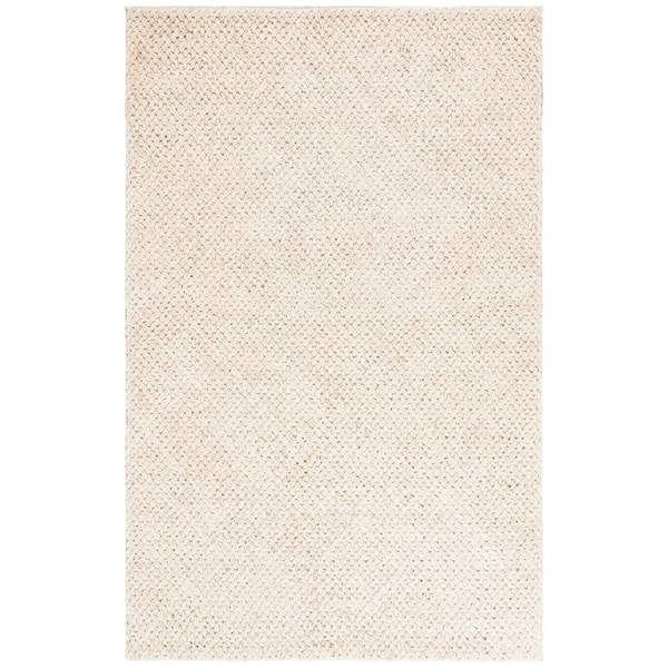 Natural Fiber 5 X 8 Bleach/Ivory Solid Color Area Rug