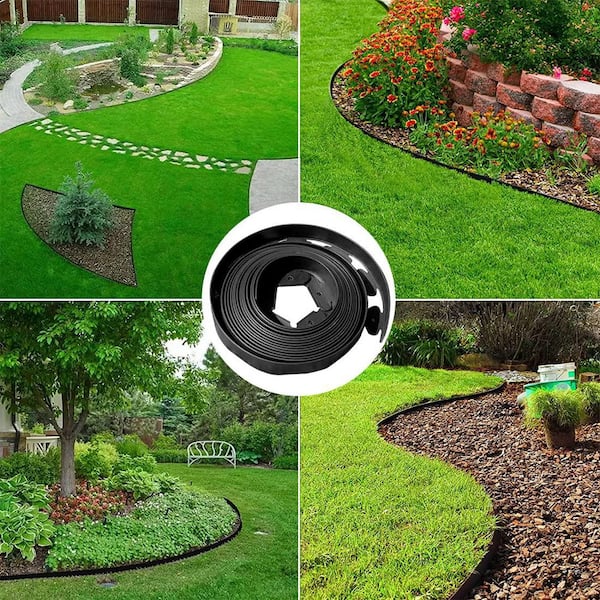 66 ft. L x 4 in. H x Flexible Black Plastic Landscape Edging with