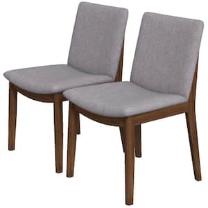 Valentine Mid-Century Modern Light Grey Fabric Dining Chair (Set of 2)