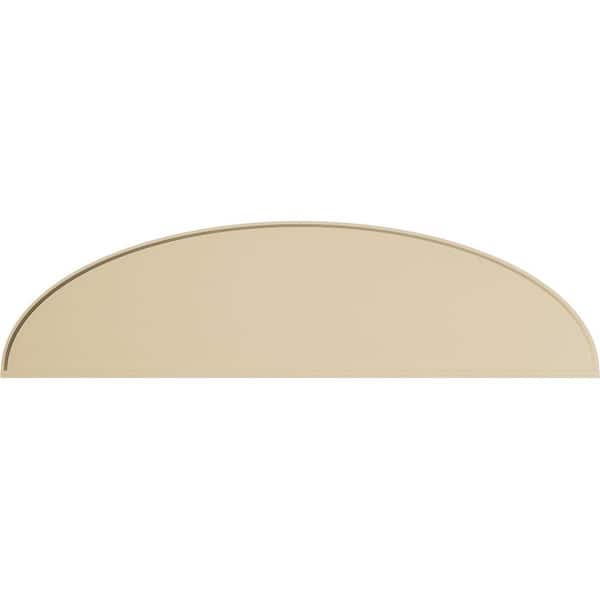 Ekena Millwork 86 in. W x 22-1/2 in. H x 2 in. P Elliptical Smooth Signature Urethane Pediment, Primed Tan