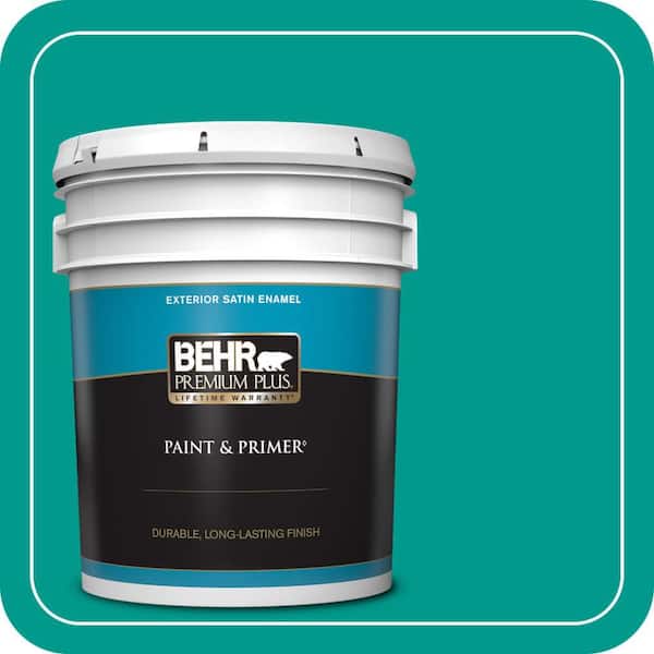 BEHR PREMIUM PLUS 5 gal. #MQ4-19 Plumage Satin Enamel Exterior Paint & Primer
