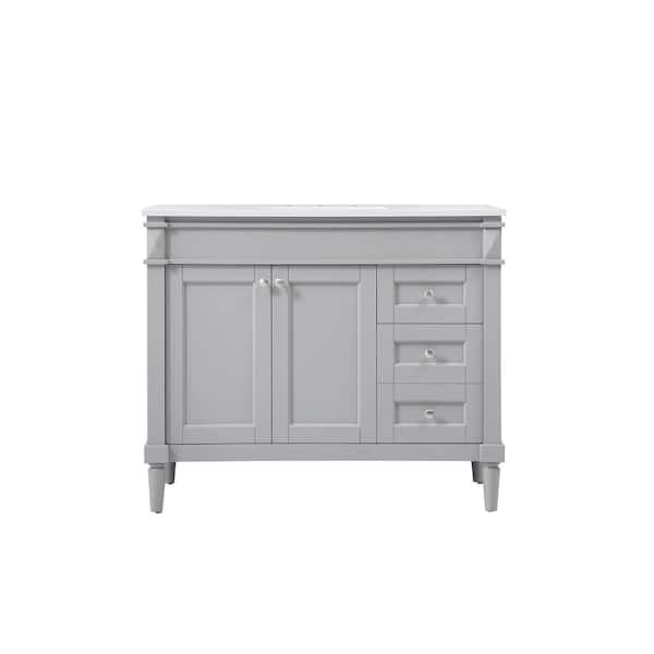 Simply Living 42 in. W x 21 in. D x 35 in. H Bath Vanity in Grey with ...