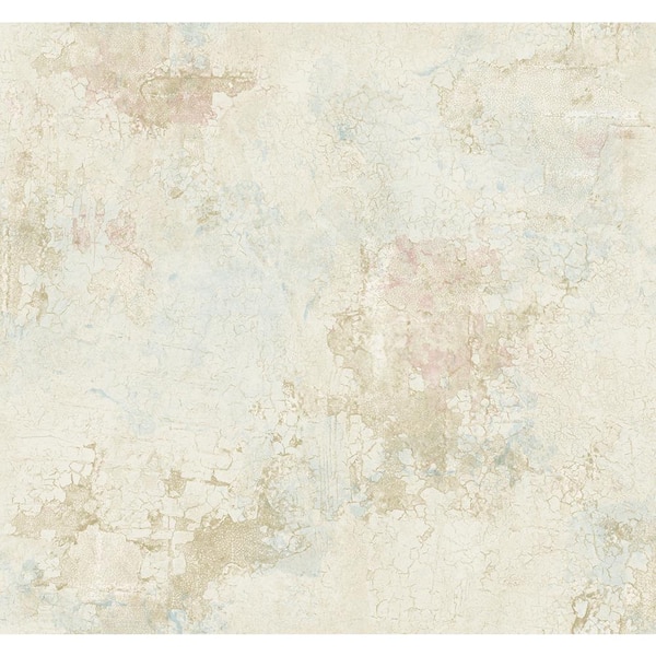 CASA MIA Cracked Marble Cream and Rose Paper Non-Pasted Strippable Wallpaper Roll (Cover 60.75 sq. ft.)