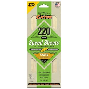 AlumiNext Speed Sheets 3-2/3 in. x 9 in. 220 Grit Very Fine Hook and Loop Sand Paper (5-Pack)