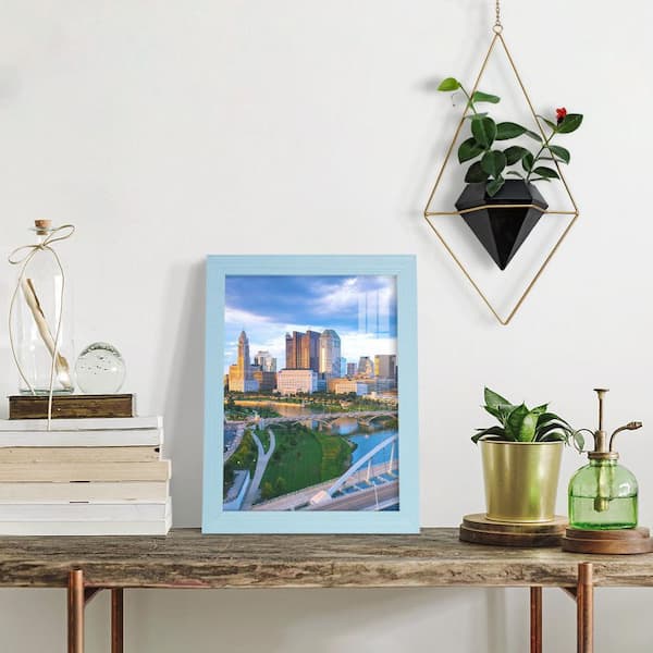 Grooved 8 in. x 10 in. Blue Picture Frame