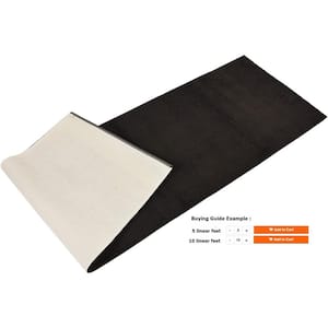 Euro Solid Black 26 in. Width x Your Choice Length Custom Size Runner Rug