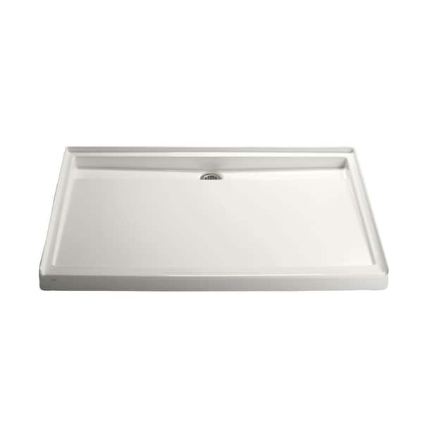 KOHLER Groove 60 in. x 42 in. Acrylic Single Threshold Shower Base with Rear Center Drain in White