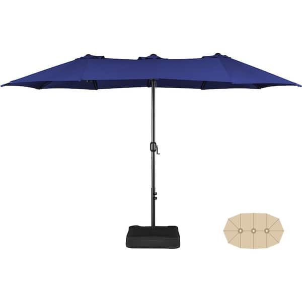Yaheetech 13 ft Twin Patio Parasol Triple-size Outdoor Umbrella
