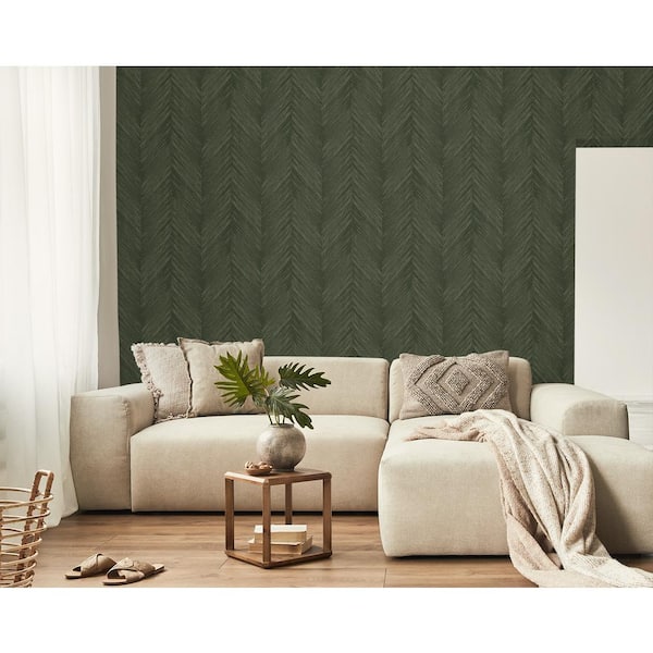 Juniper Otto Chevron Unpasted Paper Nonwoven Wallpaper Roll 57.5 sq. ft.