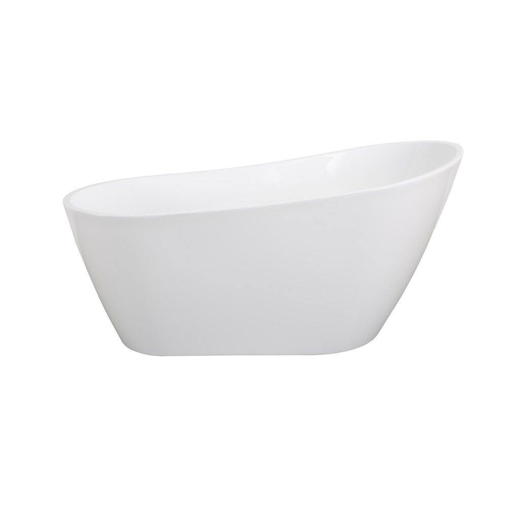 55'' White Acrylic Freestanding Single Slipper Bathtub