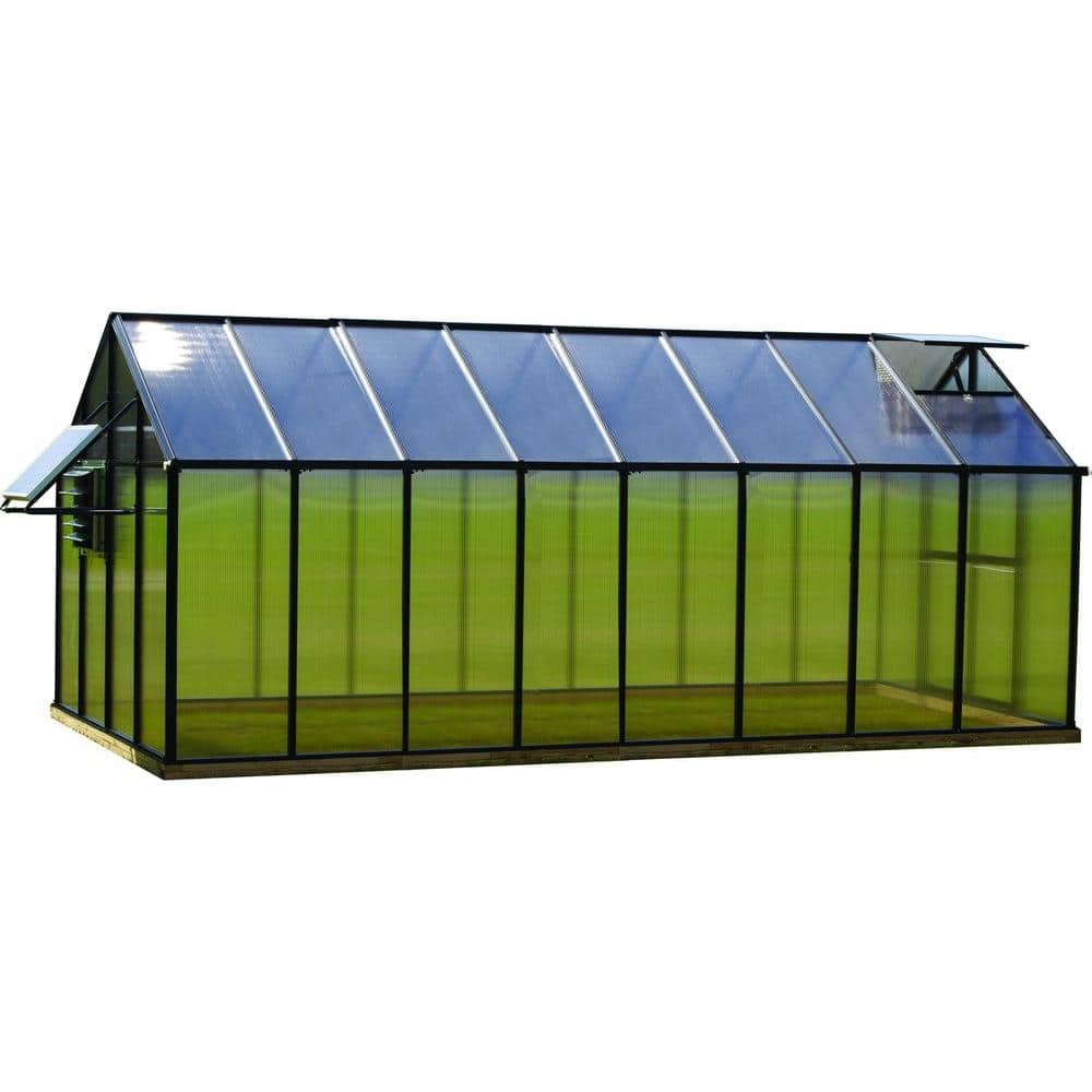 Monticello 8 ft. x 16 ft. Black Mojave Greenhouse