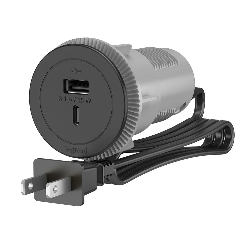 Round 2 Type A/C USB Black Recessed Furniture Power Strip with 10 Ft. Cord price history on PriceWatchPro