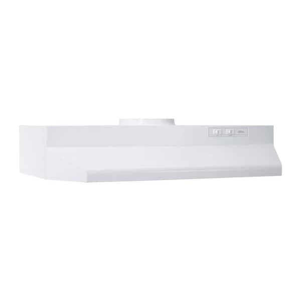 Broan-NuTone 42000 Series 30 in. 230 Max Blower CFM Under-Cabinet Range Hood with Light and Damper in White