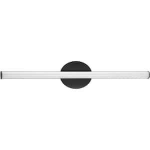 Phase 3 Collection 32 in. Matte Black Large Modern 3CCT Integrated LED 1-Light Linear Vanity Light