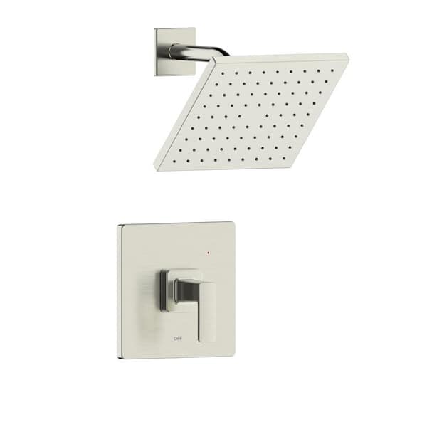 Fontaine by Italia Htel de Ville Single Handle 1-Spray Square Shower Faucet with Rough-In Valve in Brushed Nickel