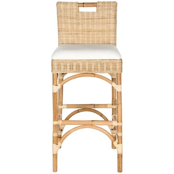 SAFAVIEH Fremont 29.92 in. Natural Cushioned Bar Stool