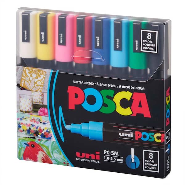humor Ringlet rag POSCA PC-5M Medium Bullet Paint Marker Set (8-Colors) 087662 - The Home  Depot