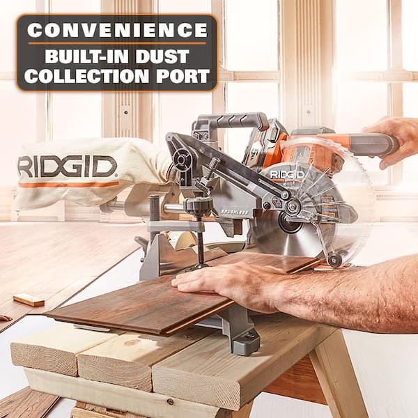 RIDGID 18V Cordless 2-Tool Combo Kit with Brushless 7-1/4 in. Dual Bevel  Sliding Miter Saw and Random Orbit Sander (Tools Only) R48607B-R8606B The  Home Depot