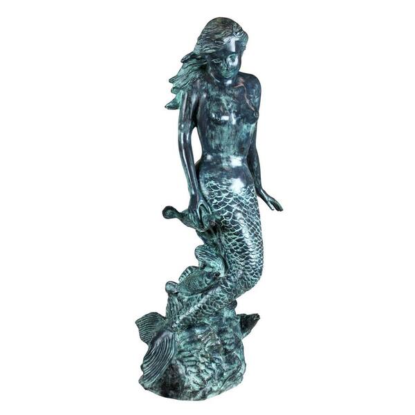 Design Toscano Goddess of the Sea, Mermaid of the Isles Cast Bronze Piped Spitting Statue