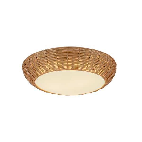 ALORA MOOD Merida 14 in. 2 Light 40-Watt Rattan Flush Mount