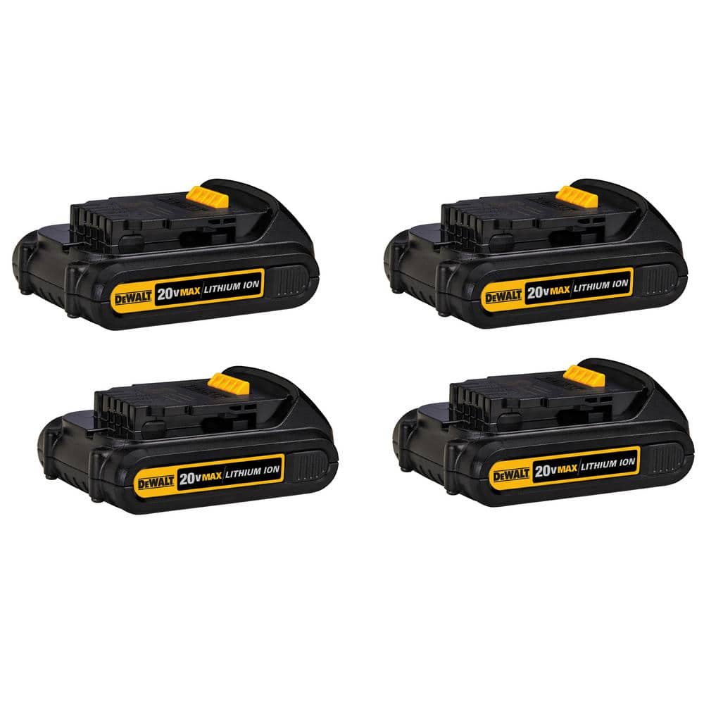 DEWALT 20V MAX Lithium-Ion 1.5Ah Compact Battery Pack (4-Pack) DCB201-4  The Home Depot