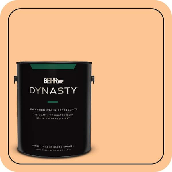 1 gal. #P220-4 Dainty Apricot Semi-Gloss Enamel Interior Stain-Blocking Paint & Primer