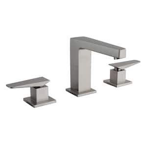 Quadro 8 in. Widespread 2-Handle High Arc Bathroom Faucet in Brushed Nickel