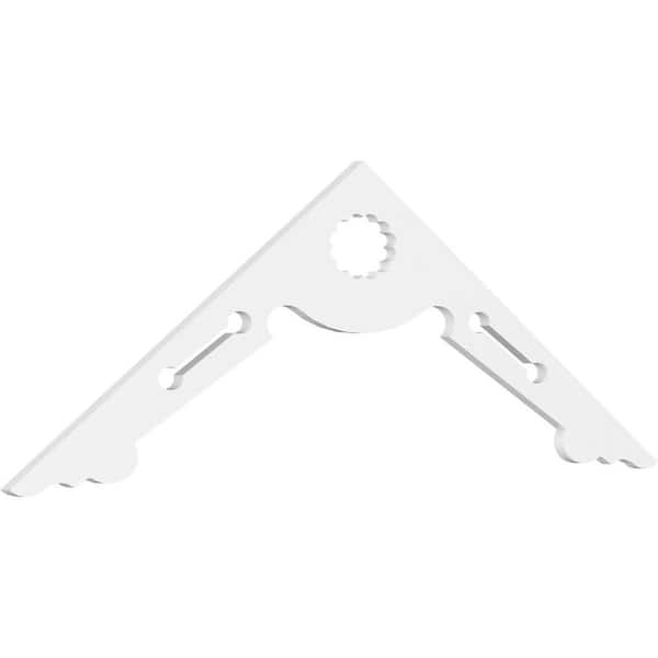 Ekena Millwork 1 in. x 72 in. x 24 in. (8/12) Pitch Cena Gable Pediment Architectural Grade PVC Moulding