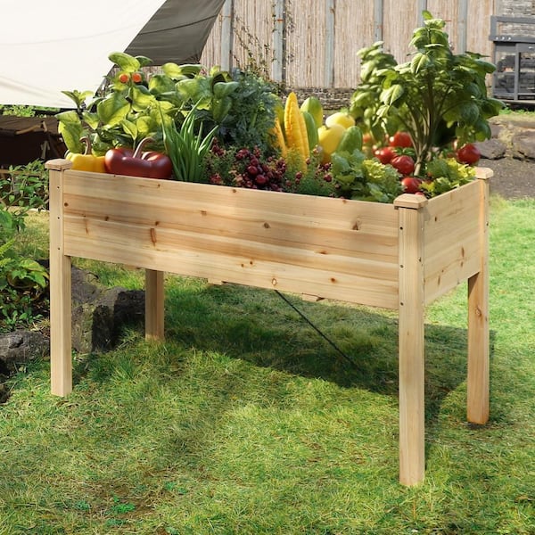 VEIKOUS 47 in. x 23 in. x 30 in. Wooden Raised Garden Bed with Liner