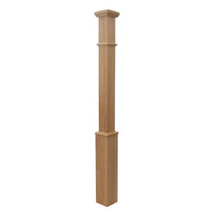 Stair Parts 55 in. x 4-5/8 in. Unfinished Hemlock Craftsman Box Newel Post for Stair Remodel