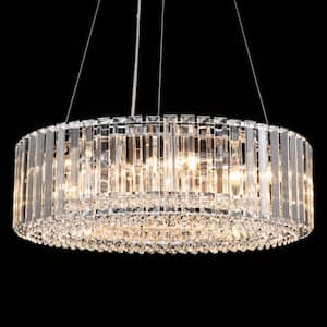 Orillia Contemporary 19.7 in. 6-Light Chrome Crystal Ring Chandelier