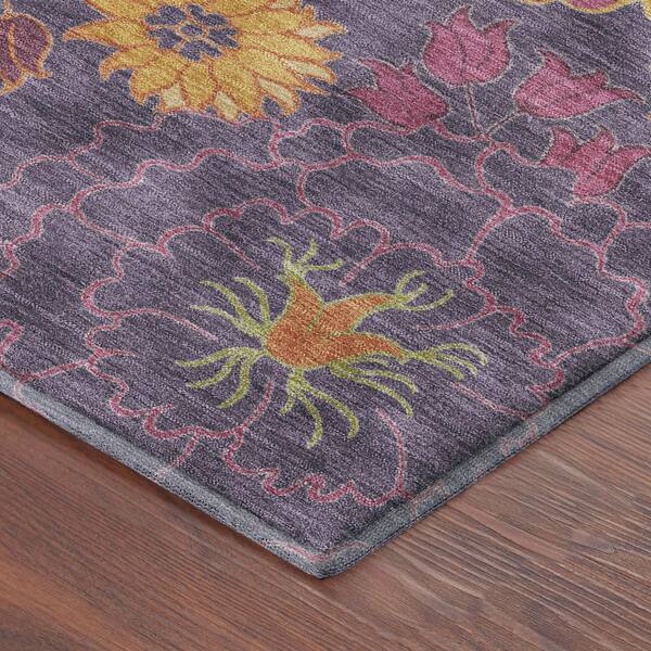 Mayfield Premium Machine Washable Abstract AMF2293 Purple 8 ft. x 10 ft. Area Rug