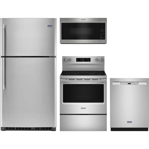 21 cu. ft. Counter Depth Refrigerator with 5 Burner Slide-In Electric Range and Dishwasher