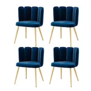 Bona Navy Side Chair with Metal Legs Set of 4