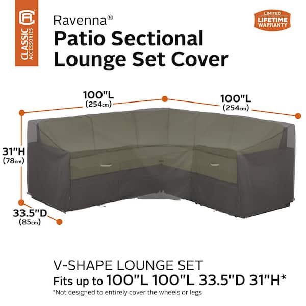 Shape Sectional Lounge Set Cover, L Shape Patio Set Cover