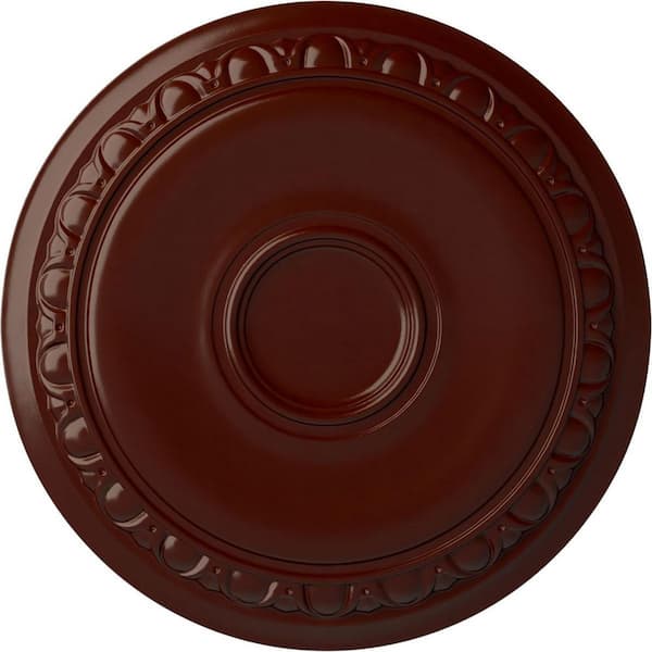 Ekena Millwork 24-1/4" x 1-1/2" Capupto Urethane Ceiling Medallion (Fits Canopies upto 6"), Brushed Mahogany