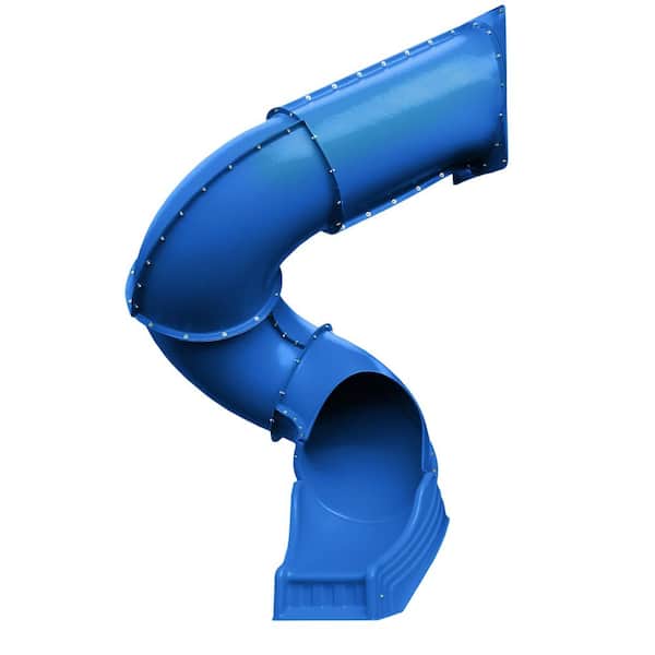 Blue 7 ft. Spiral Tube Playground Slide for 7 ft. Play Decks