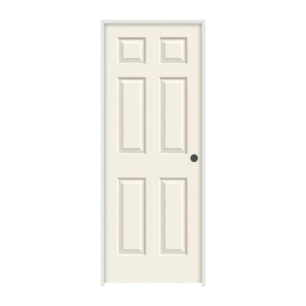 JELD-WEN 24 in. x 80 in. Colonist Vanilla Painted Left-Hand Textured Molded Composite Single Prehung Interior Door