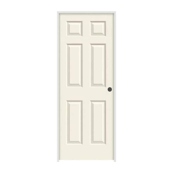 JELD-WEN 28 in. x 80 in. Colonist Vanilla Painted Left-Hand Textured Molded Composite Single Prehung Interior Door