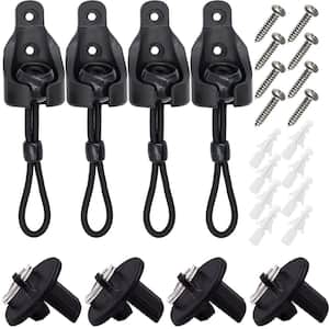 2-Set Universal Replacement Installation Accessories for Indoor and Outdoor Sunshade and Roller Blinds, Black