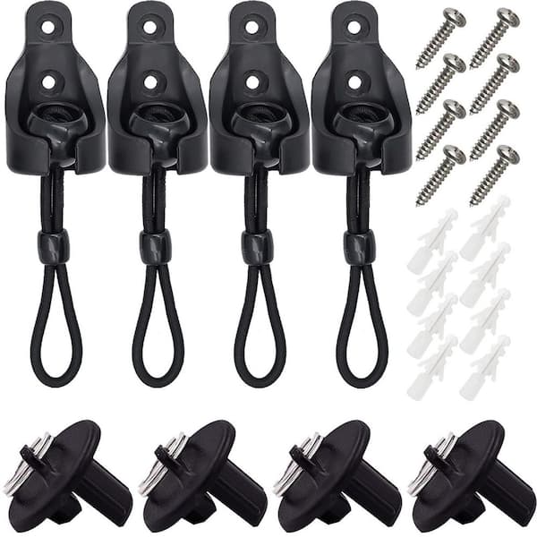 2-Set Universal Replacement Installation Accessories for Indoor and Outdoor Sunshade and Roller Blinds, Black