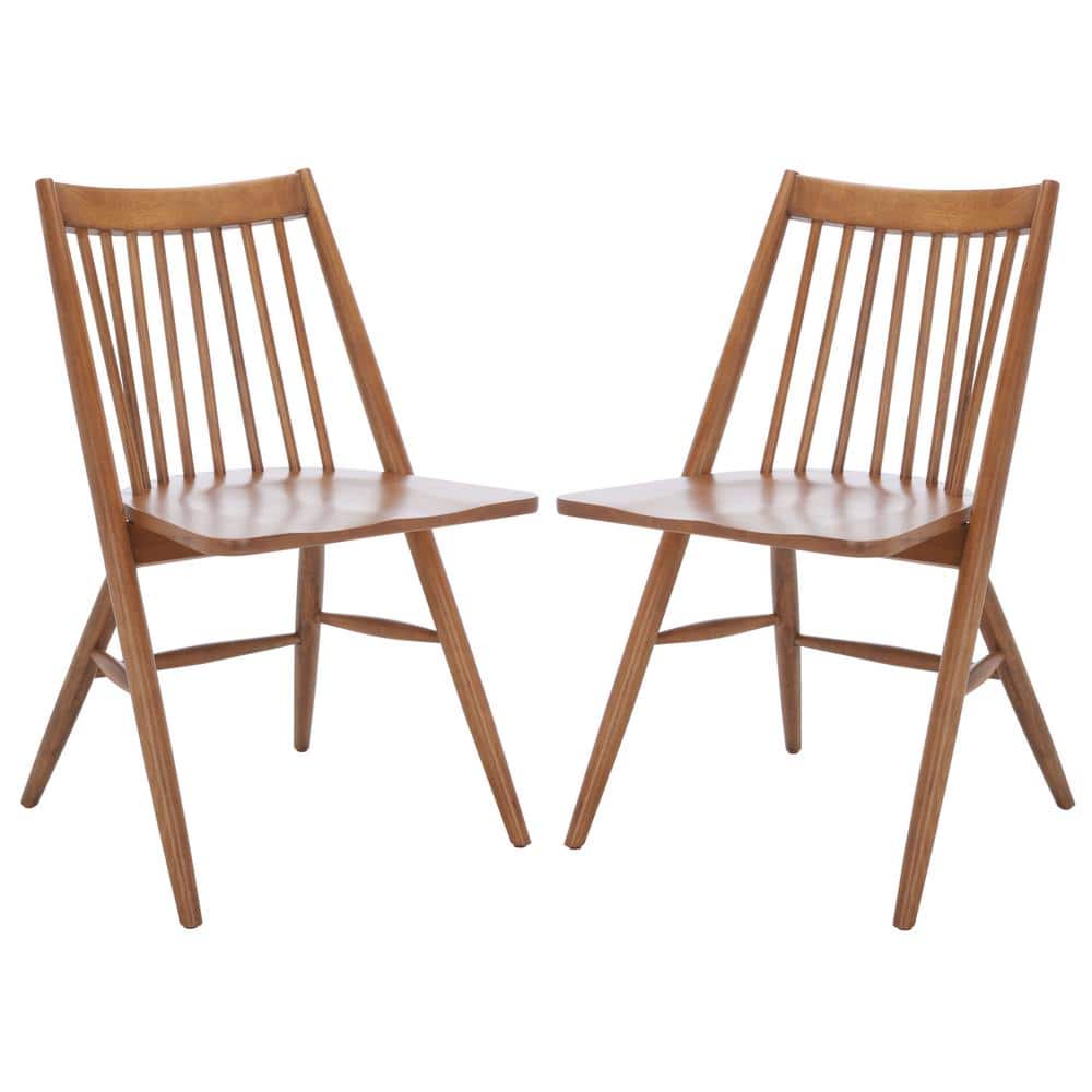 Walnut Upholstered Slat Back Side Chair, 21" Width